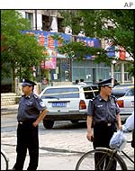 Police seal off the area