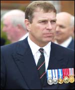 Duke of York at Falklands memorial service in Pangbourne, Berkshire