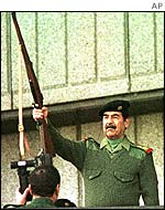 Iraqi President Saddam Hussein