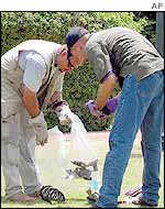 US investigators at the bomb site