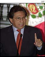 Alejandro Toledo in Lima on Monday