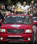 Nicklas Lidstrom with the Conn Smythe Trophy.