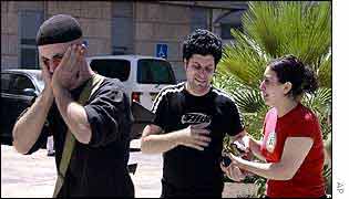 Distraught relatives at Jerusalem hospital