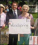 Tory MP Liam Fox with his constituents at Westminster
