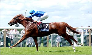 Frankie Dettori rides Grandera to victory in The Prince of Wales' Stakes
