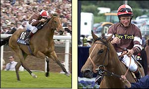 Pat Eddery riding Romantic Liason to win the Queen Mary Stakes