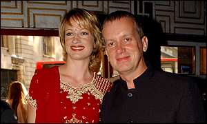 Comedian Frank Skinner and girlfriend 