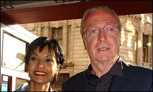 Actor Sir Michael Caine and his wife Shakira 