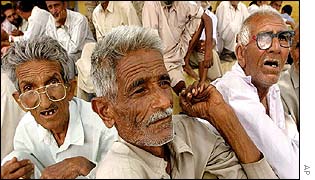 Hindu refugees at a camp near Jammu