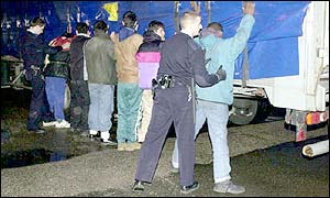 Refugees searched at Calais