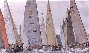 Around 1600 vessels competed in the race