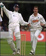 Sharing a joke with Warwickshire's Ashley Giles