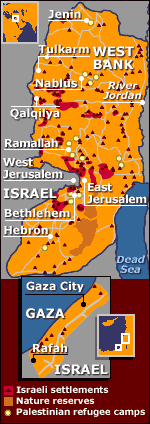 West Bank and Gaza map
