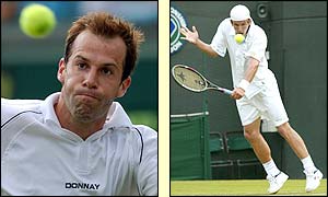 Rusedski is made to work a little harder in the third set as Melzer starts to pick up his game