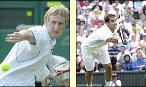 Britain's Martin Lee in action against American number six seed Pete Sampras