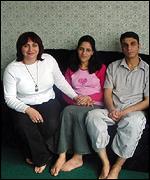 Farid and Feriba Ahmadi with campaigner Soraya Walton