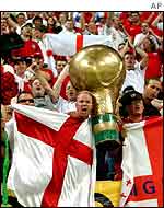 Cheerful England fans