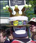 Wimbledon fan with tennis ball crown