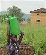 Girl carrying water