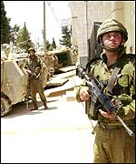 Israeli soldiers on the West Bank