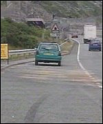 Crash scene on the A55