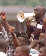 Protestors in Ivory Coast