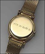 The gold watch given to Welsh actor Richard Burton as a love token by Elizabeth Taylor
