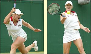 Baltacha battles on in the final set with the full support of the British fans