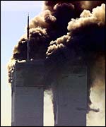 Twin Towers on fire