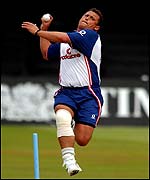 Gough practising at Trent Bridge