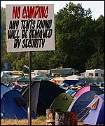 Tents at Glastonbury 2002