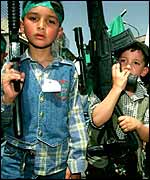 Palestinian children in fancy dress
