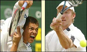 Taylor Dent goes out to Wayne Arthurs in a close match decided by tie-breaks