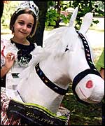 Young hobby horse rider