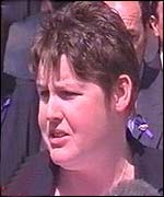 Alison Lewis, Mrs Power's lover, outside the court