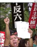 Protester in Hong Kong on Sunday