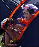 Glastonbury festival-goers
