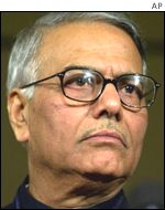 Former Finance Minister, now Foreign Minister Yashwant Sinha