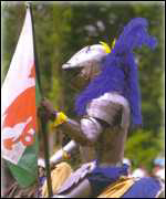 Knight with Welsh Flag