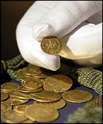 Coins from the bloodstained purse