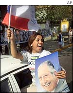 A supporter of Augusto Pinochet