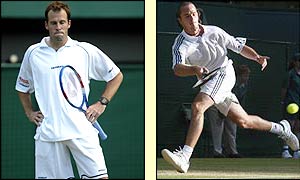 Greg Rusedski stands alone as Xavier Malisse gets back into the match