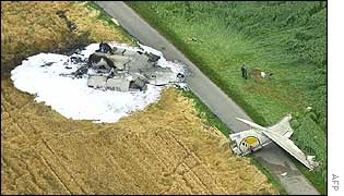 Tupolev wreckage in a field