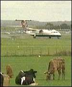 Newquay airport, now served by Ryanair