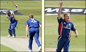 Flintoff was the pick of the bowlers for England