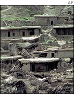 Afghan town of Kol after earthquake