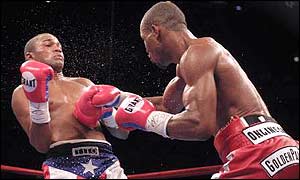 Felix Trinidad takes a pounding from Bernard Hopkins