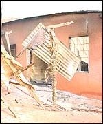 A burnt church in the central cocoa town of Daloa