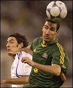 Tony Vidmar in action for Australia against France