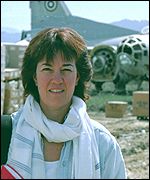 Jane at the old Soviet airbase at Bagram